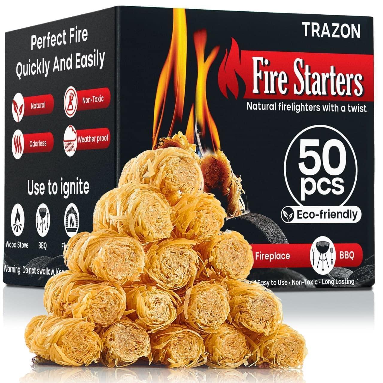 Fire Starters – Reliable Ignition for Indoor Fireplaces, Campfires, Wood Stoves, Grills, Charcoal Chimneys, Fire Pits, and BBQ Accessories