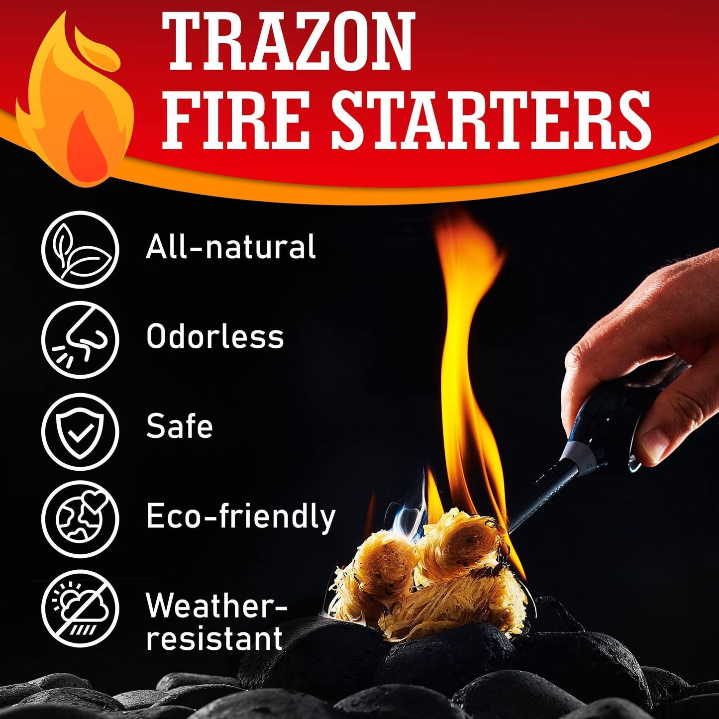 Fire Starters – Reliable Ignition for Indoor Fireplaces, Campfires, Wood Stoves, Grills, Charcoal Chimneys, Fire Pits, and BBQ Accessories