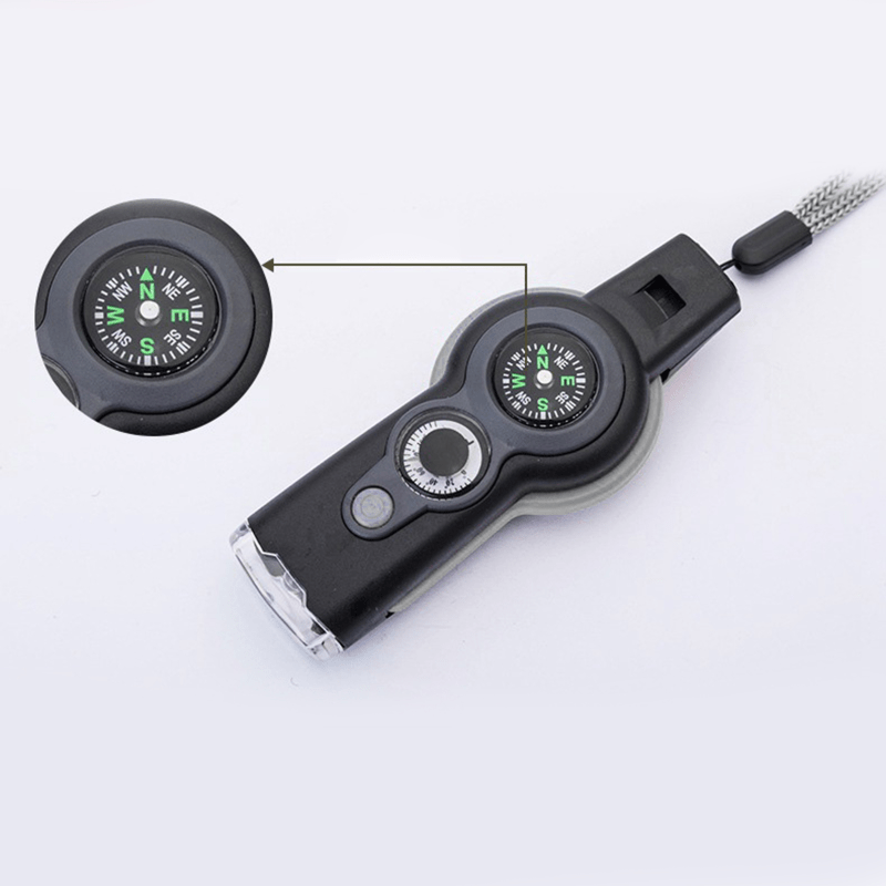 7-in-1 Military Survival Whistle – Multi-Function Emergency Life-Saving Tool with Flashlight, Compass, and Accessories for Outdoor Camping, Fishing, Hiking, and Hunting