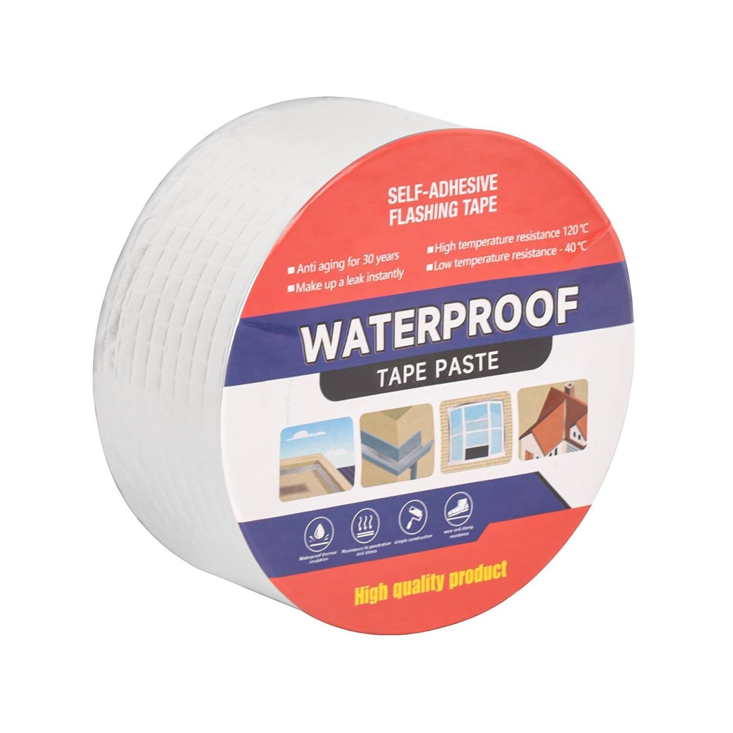 Waterproof Aluminum Butyl Tape – Heavy-Duty Adhesive for Leaks, RV Repairs, Glass Patching, Air Mattress Fixes, Window Caulking, Boat Sealing, and Roof Patching