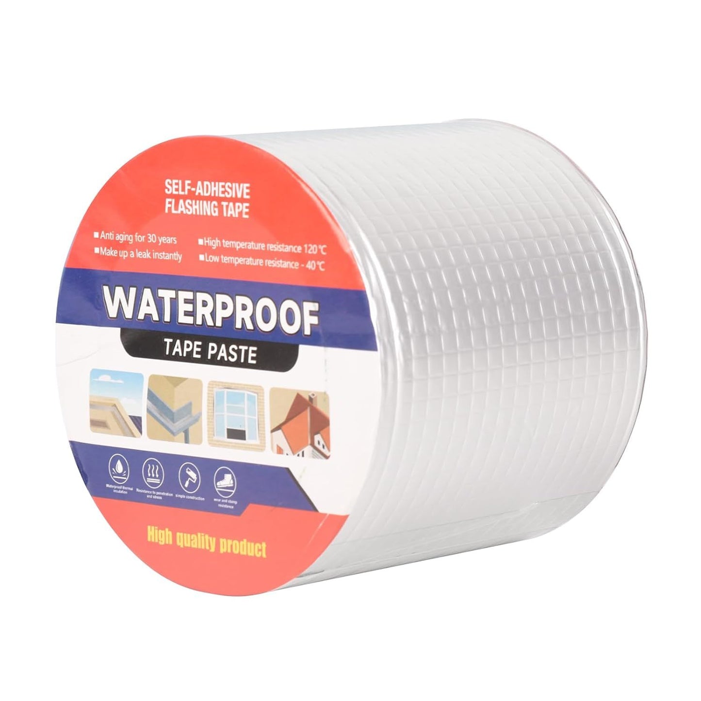 Waterproof Aluminum Butyl Tape – Heavy-Duty Adhesive for Leaks, RV Repairs, Glass Patching, Air Mattress Fixes, Window Caulking, Boat Sealing, and Roof Patching