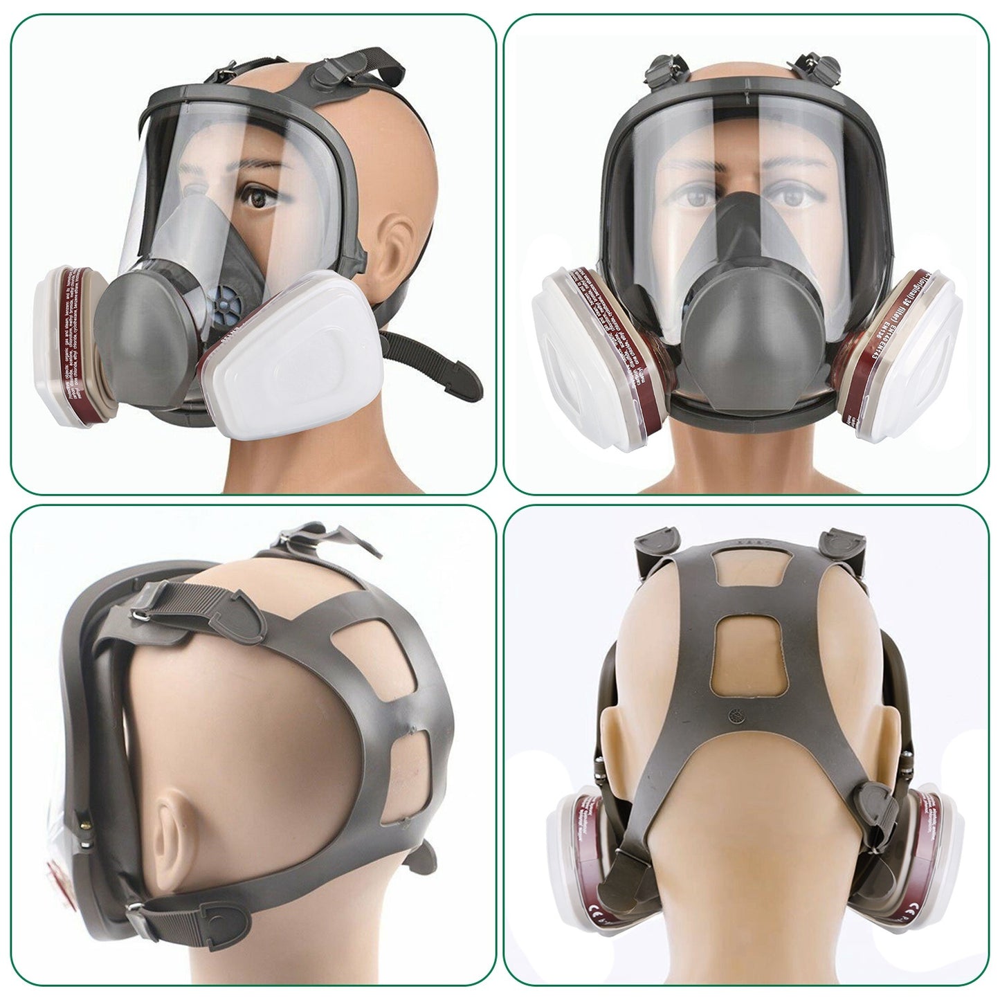 Survival Full Face Respirator Mask 6800 – Reusable Gas Mask with 15-in-1 Set & Storage Bag for Emergency Protection Against Gases, Dust, and Vapors for Welding, Sanding, and Cutting