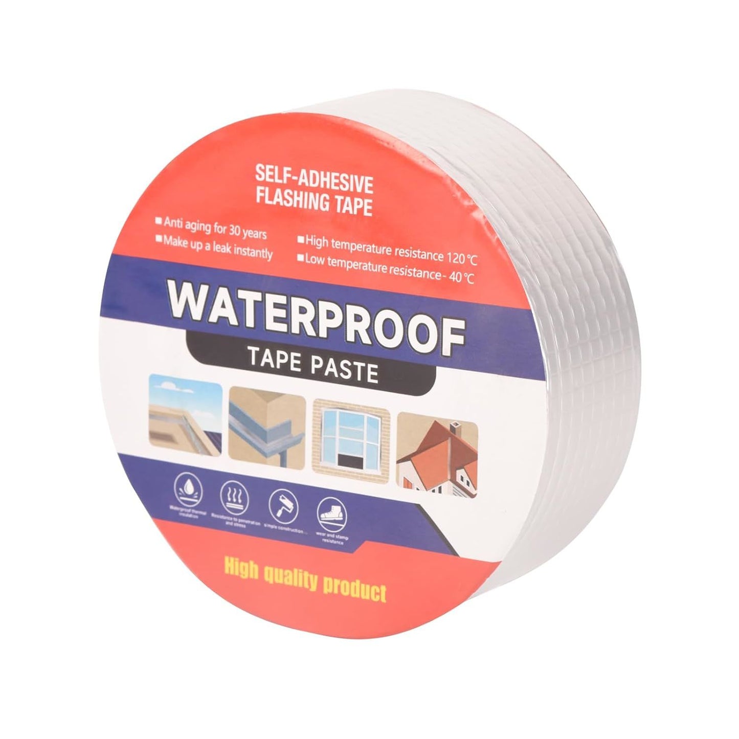 Waterproof Aluminum Butyl Tape – Heavy-Duty Adhesive for Leaks, RV Repairs, Glass Patching, Air Mattress Fixes, Window Caulking, Boat Sealing, and Roof Patching